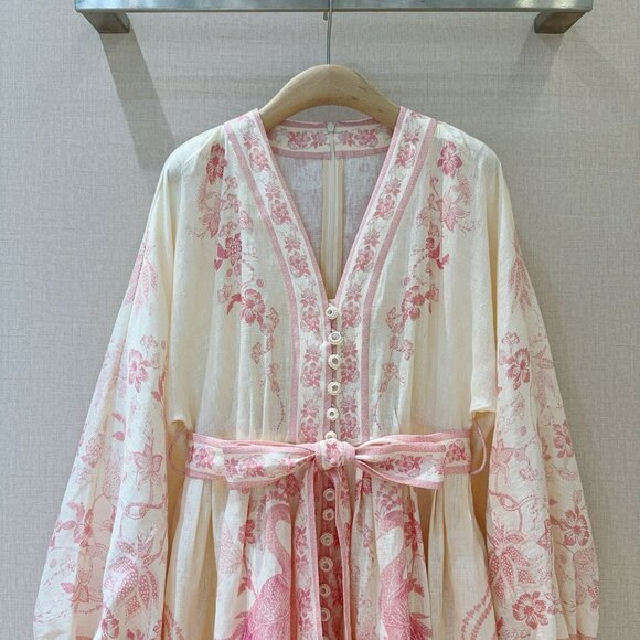 Zimmermann V-neck long-sleeved mini dress - Picture 3 of 7